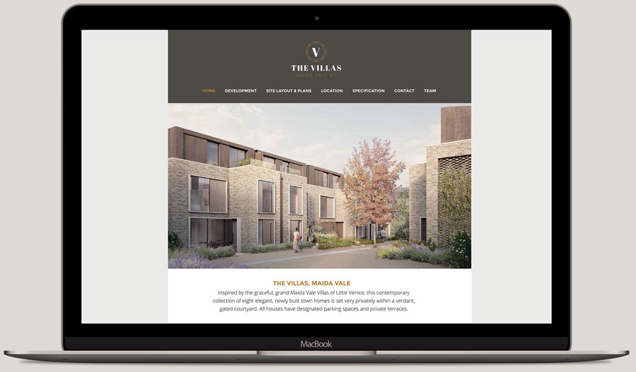The Villas Website Design and Build, Home Page